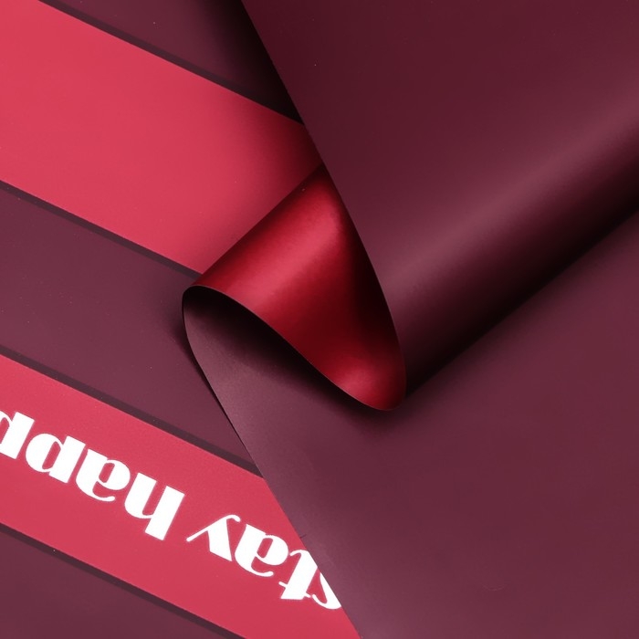 Пленка матовая для цветов "Бостон",красный, 57 см х 5 м