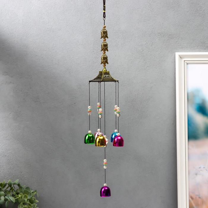 Музыка ветра металл Музыка ветра металл "Три головы будды" 6 колокольчиков 55х8х8 см