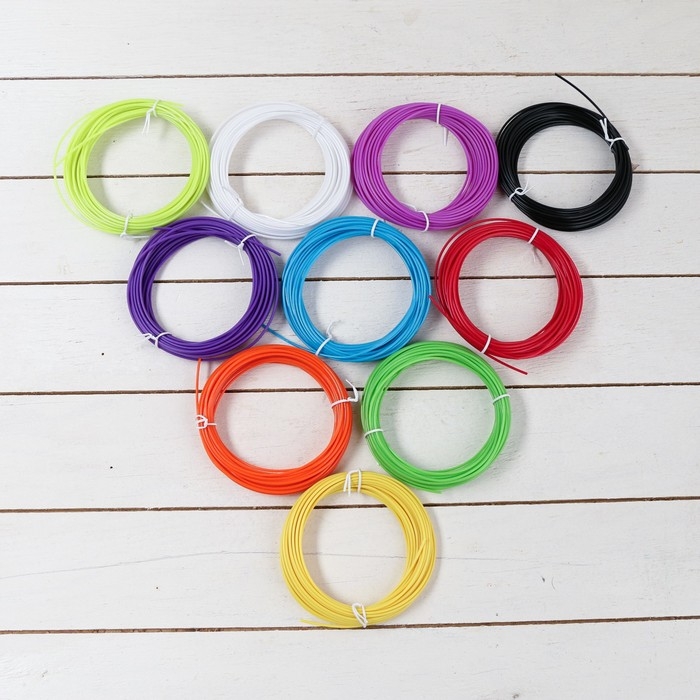 Пластик Luazon PLA-10, для 3D ручки, 10 цветов по 10 метров Пластик Luazon PLA-10, для 3D ручки, 10 цветов по 10 метров