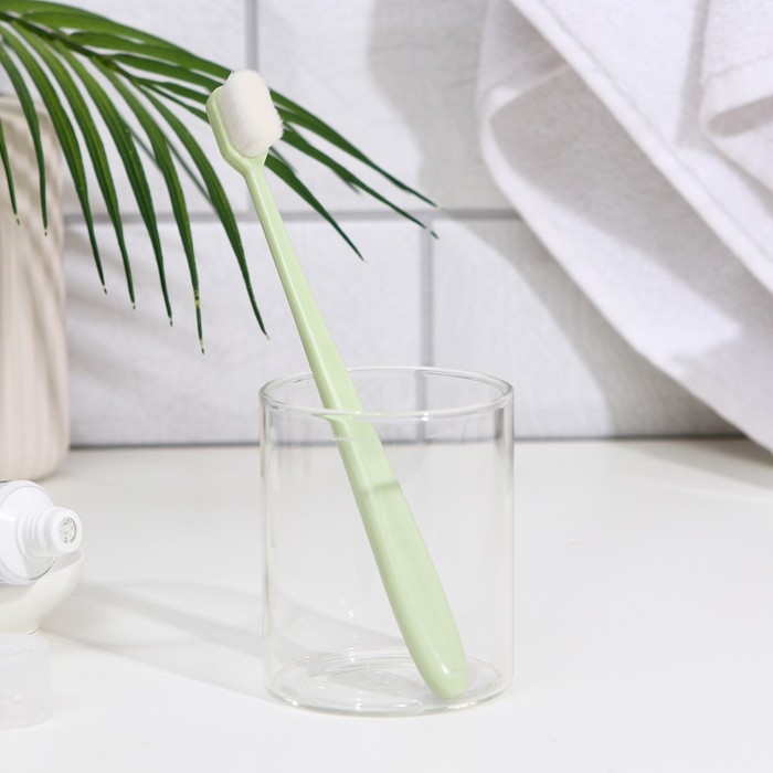 Сверхмягкая зубная щётка, 10000 щетинок, ровная, зелёная Сверхмягкая зубная щётка, 10000 щетинок, ровная, зелёная