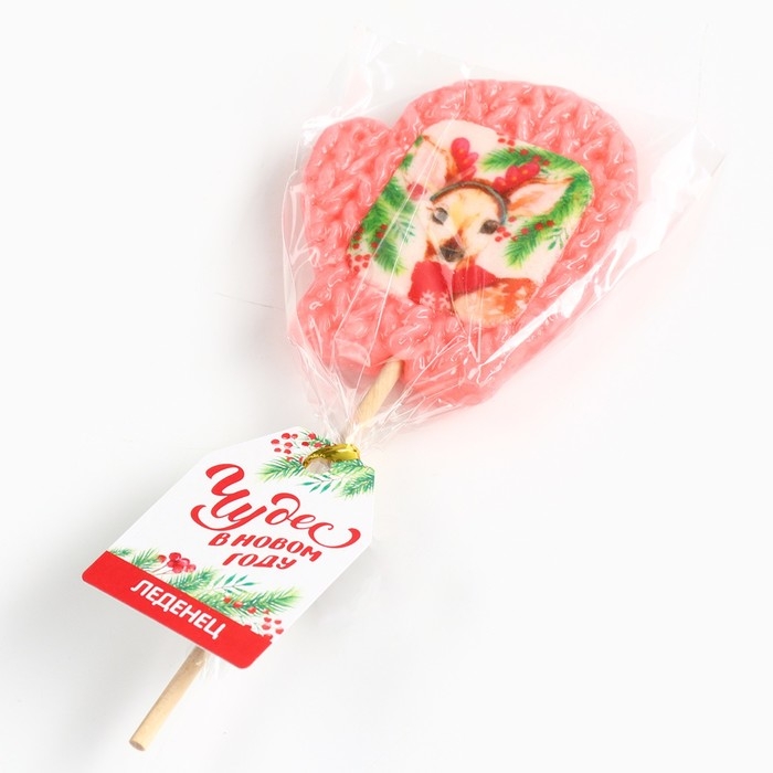 Новый год! Леденец на палочке, варежка, с вафельной картинкой «Чудес в новом году», 35 г Новый год! Леденец на палочке, варежка, с вафельной картинкой «Чудес в новом году», 35 г