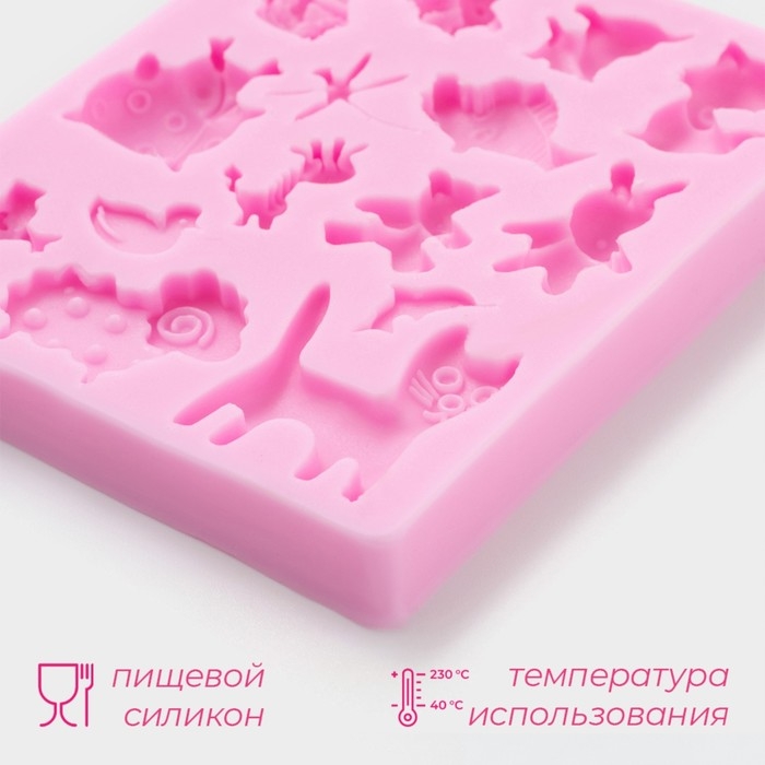 Молд Доляна «Зверята», 9,5×7,5×1 см, цвет розовый Молд Доляна «Зверята», 9,5×7,5×1 см, цвет розовый