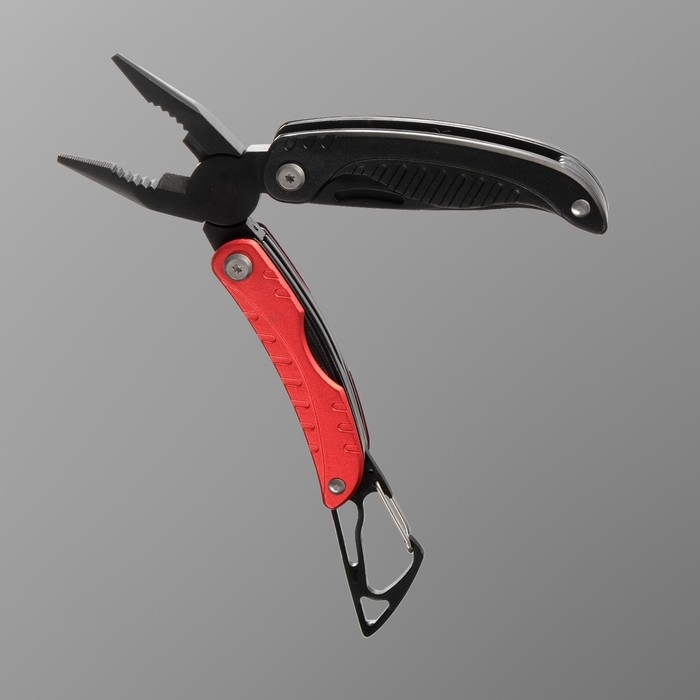 Мультитул 9в1 с карабином, красно-черный Мультитул 9в1 с карабином, красно-черный