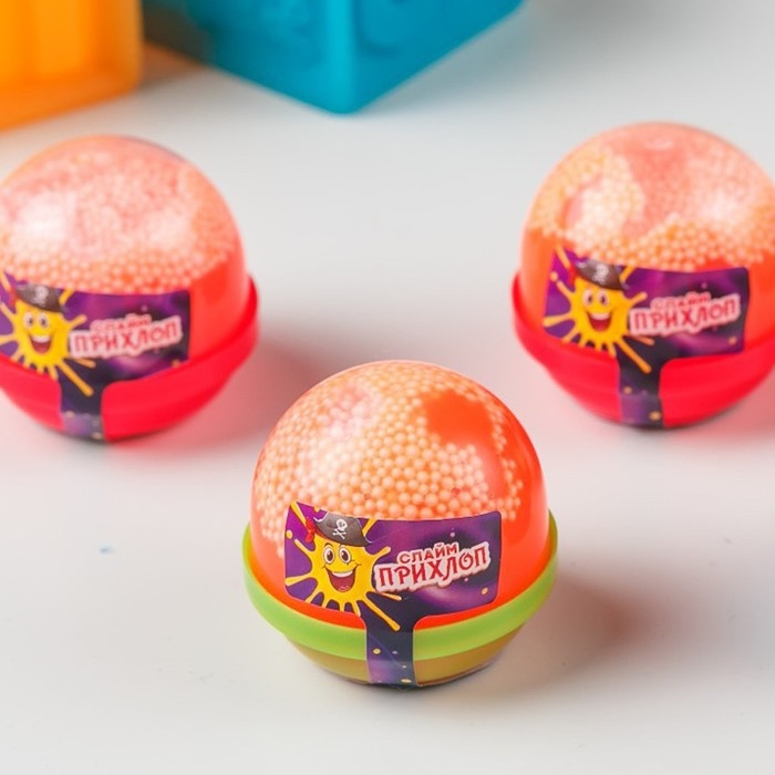 Слайм, Оранжевый, капсула с шариками 40 г Слайм, Оранжевый, капсула с шариками 40 г