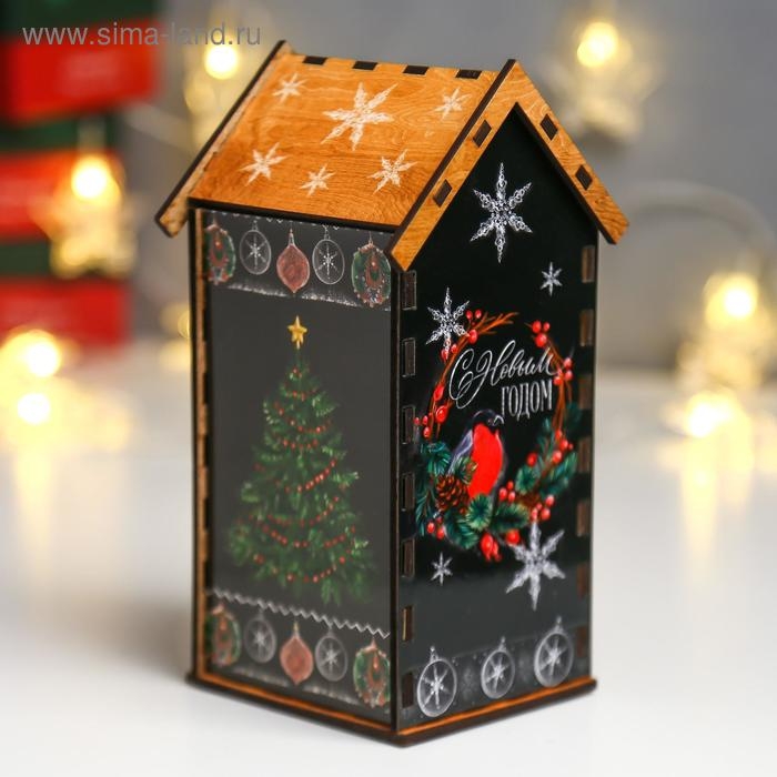 Новогодний чайный домик  Новогодний чайный домик "Пусть исполнится заветная мечта" 20х10,5х9.5 см