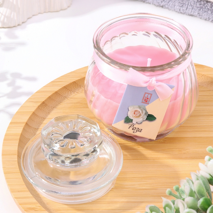 Свеча ароматическая  Свеча ароматическая "Горшочек" 9х7,5см, роза