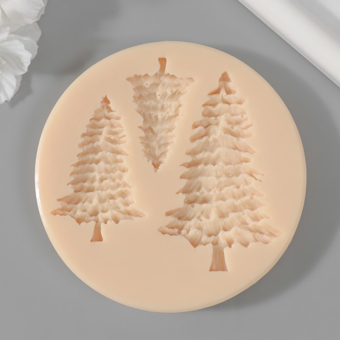 Молд силиконовый Молд силиконовый "Ёлочки" (издел. 7х4 см; 5х3 см; 4х2,3 см)