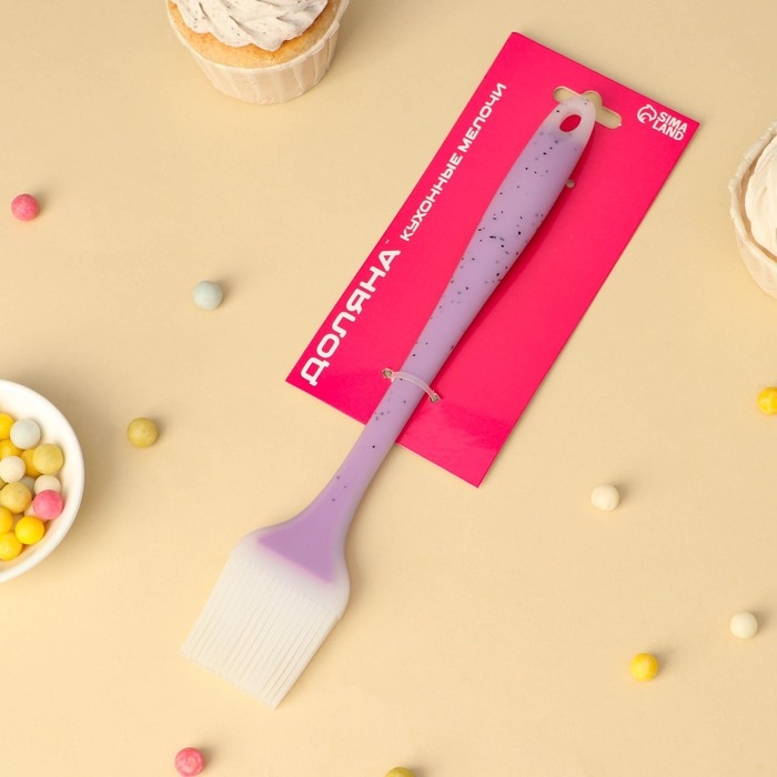 Кисть Доляна «Леонардо», силикон, 25×4,4×1,5 см, цвет сиреневый Кисть Доляна «Леонардо», силикон, 25×4,4×1,5 см, цвет сиреневый