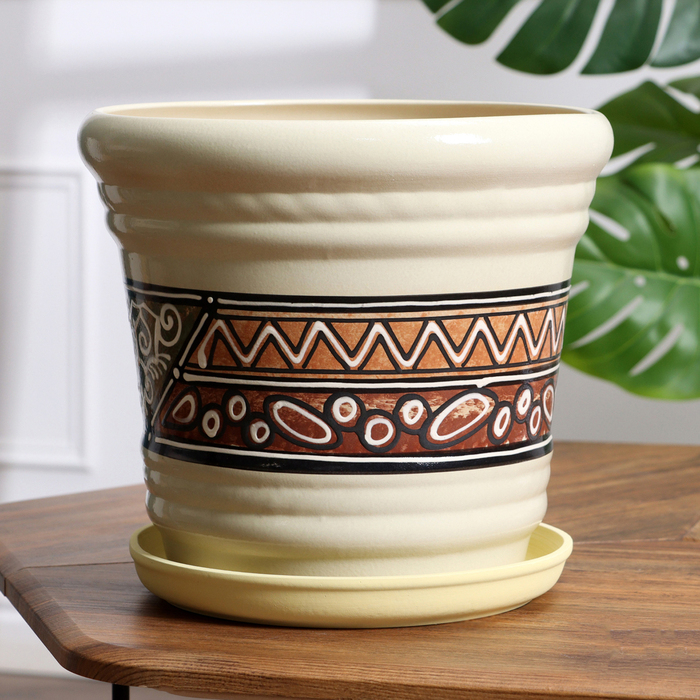 Горшок цветочный Горшок цветочный "Каролина 2" Мозайка желтый 7л