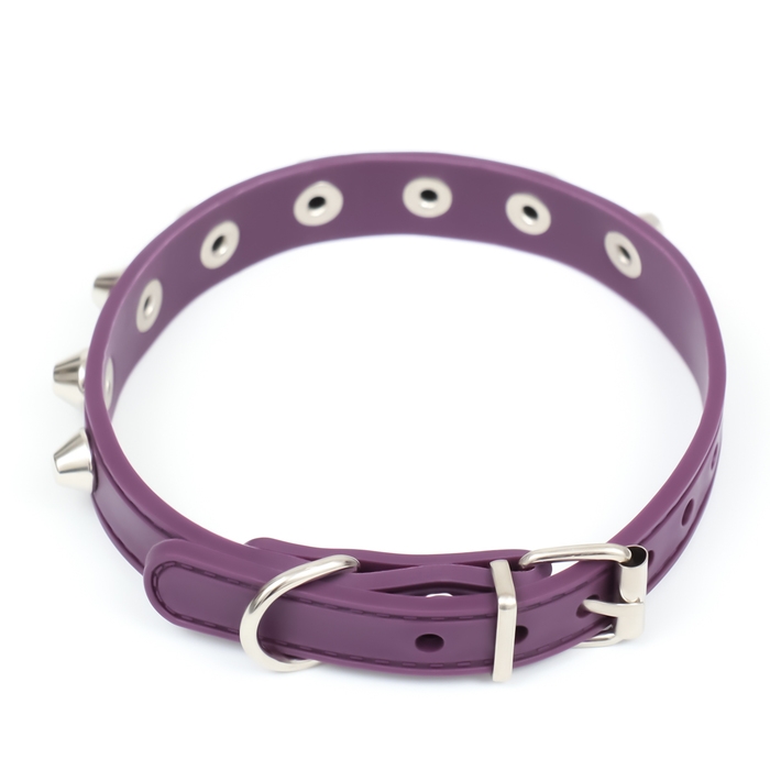 Ошейник с затупленными шипами 38 х 1,5 см, ОШ 26-33, морозостойкий материал PU, фиолетовый Ошейник с затупленными шипами 38 х 1,5 см, ОШ 26-33, морозостойкий материал PU, фиолетовый
