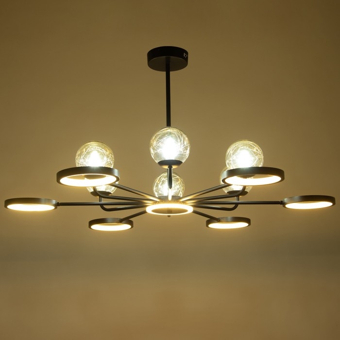 Люстра Люстра "Мирбис" 12хLED 80Вт 6хG9 черный 120х120х59см BayerLux