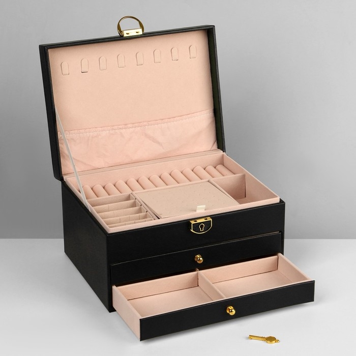 Подставка для украшений Queen fair «Шкатулка» 3 яруса, 23×17×13 см, цвет чёрный Подставка для украшений Queen fair «Шкатулка» 3 яруса, 23×17×13 см, цвет чёрный