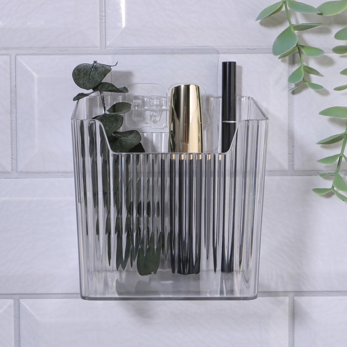 Органайзер для хранения « CRISTAL», навесной, 1 секция, с клеевыми крючками, 11,5 × 8 × 11 см, цвет прозрачный Органайзер для хранения « CRISTAL», навесной, 1 секция, с клеевыми крючками, 11,5 × 8 × 11 см, цвет прозрачный