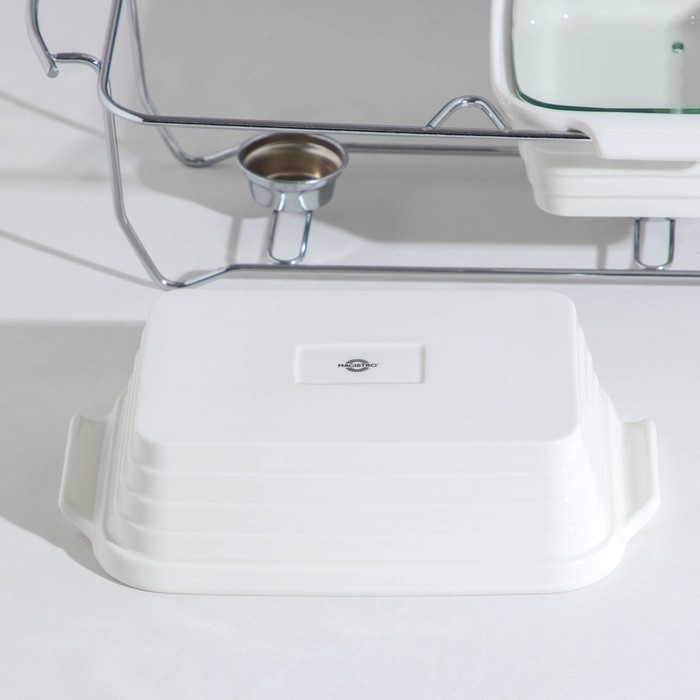 Мармит из жаропрочной керамики тройной Magistro «Бланш», 1,1 л, 26×16,5×6 см Мармит из жаропрочной керамики тройной Magistro «Бланш», 1,1 л, 26×16,5×6 см