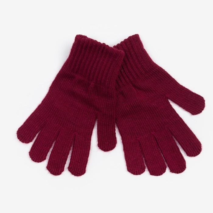 Перчатки одинарные детские, цвет баклажан, размер 16 (9-12 лет) Перчатки одинарные детские, цвет баклажан, размер 16 (9-12 лет)