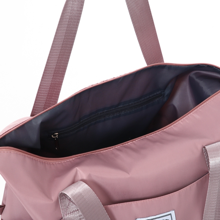 Сумка дорожная 20 Сумка дорожная 20" на съемных колёсах, отдел на молнии, с увеличением, 3 наружных кармана, держатель для чемодана, цвет розовый