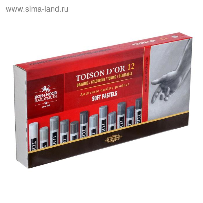 Пастель сухая художественная 12 цветов Soft Koh-I-Noor TOISON D`OR 8522, градация серого Пастель сухая художественная 12 цветов Soft Koh-I-Noor TOISON D`OR 8522, градация серого