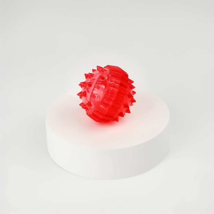 Массажер пластик универс Шарик с 2 кольцами красный пакет ОТ Массажер пластик универс Шарик с 2 кольцами красный пакет ОТ