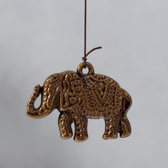 Музыка ветра металл, пластик Музыка ветра металл, пластик "Слон" 5 колокольчиков 42 см