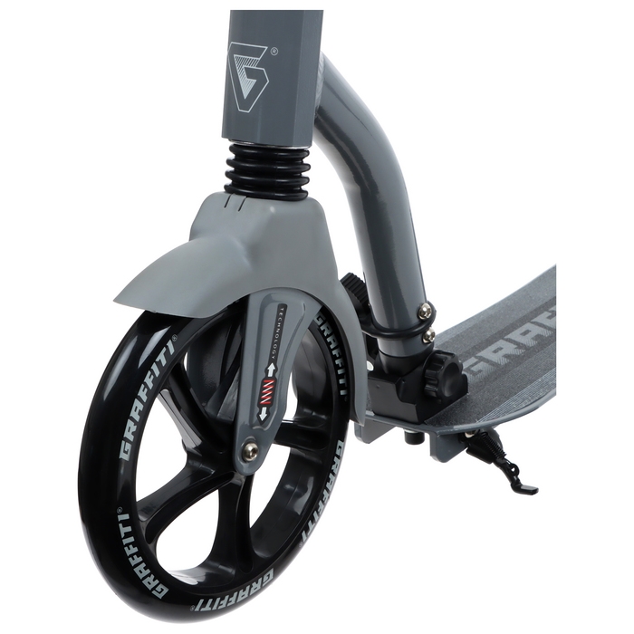 Самокат городской GRAFFITI Cross 230, колёса PU 230/180 мм, с передним амортизатором, ABEC 9 Carbon Самокат городской GRAFFITI Cross 230, колёса PU 230/180 мм, с передним амортизатором, ABEC 9 Carbon