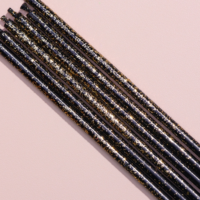 Набор свечей в торт, 6 штук Набор свечей в торт, 6 штук "Сияние", жёлтый с чёрным, 17 см