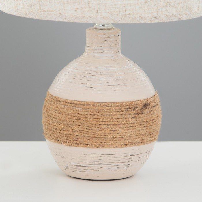 Лампа настольная с абажуром Лампа настольная с абажуром "Шпагат светлый" Е14 23х23х34 см