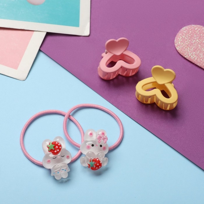 Набор для волос Набор для волос "Малышка" (4 резинки,2 краба) зайчики