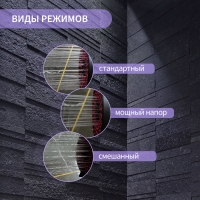 Лейка для душа ZEIN Z3547, d=120 мм, 3 режима, вентилятор, розовые форсунки сердечки, черная