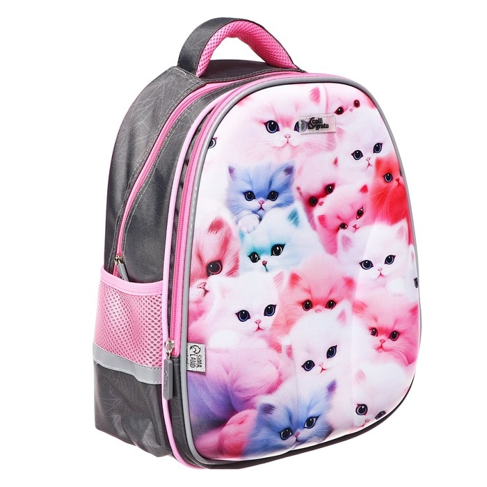 Рюкзак каркасный Calligrata Рюкзак каркасный Calligrata "Котята", 39х30х14 см, для девочки