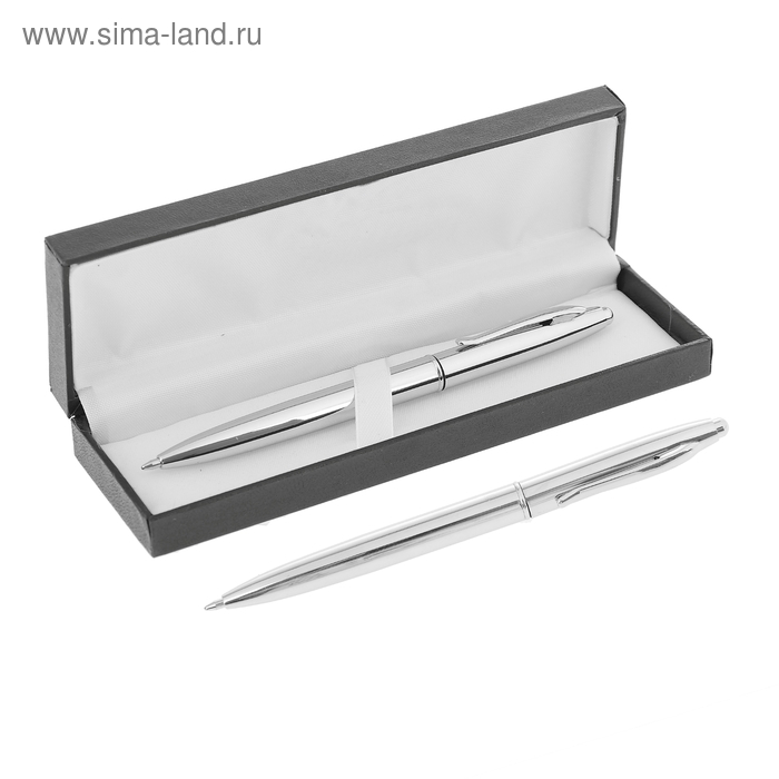 Ручка подарочная, шариковая, автоматическая  Ручка подарочная, шариковая, автоматическая "Джокер", в кожзам футляре, серебристый