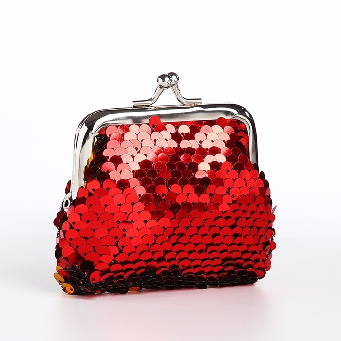 Кошелёк на фермуаре, цвет красный/золотой