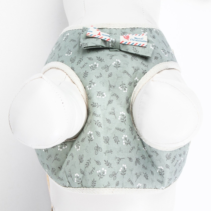 Комплект с мягкой шлейкой  Комплект с мягкой шлейкой "Веточки", размер L, поводок 120 х 1,5 см, ОГ 42-76 см, серый