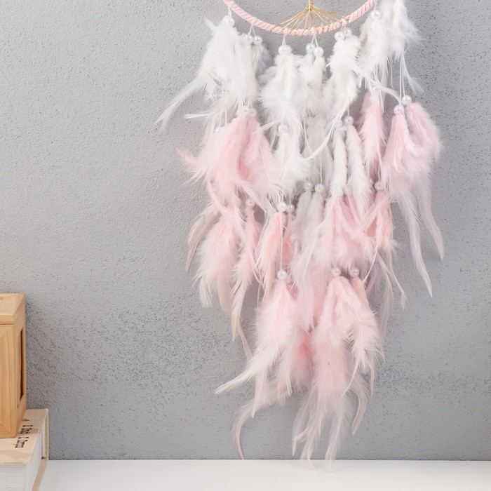 Ловец снов Ловец снов "Дерево с жемчугом" бело-розовый d=16 см 65х16 см МИКС