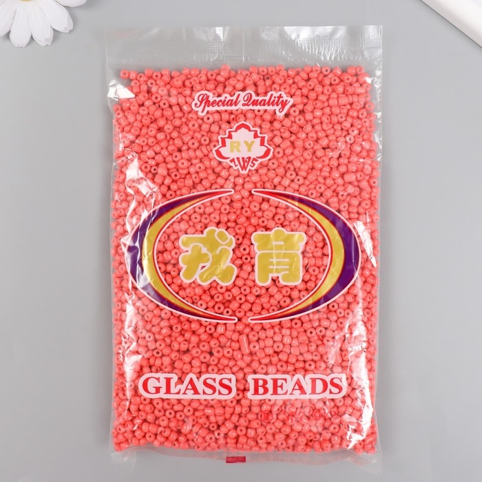 Бисер стекло 6/0  Бисер стекло 6/0 "Лососевый" яркий 450 гр