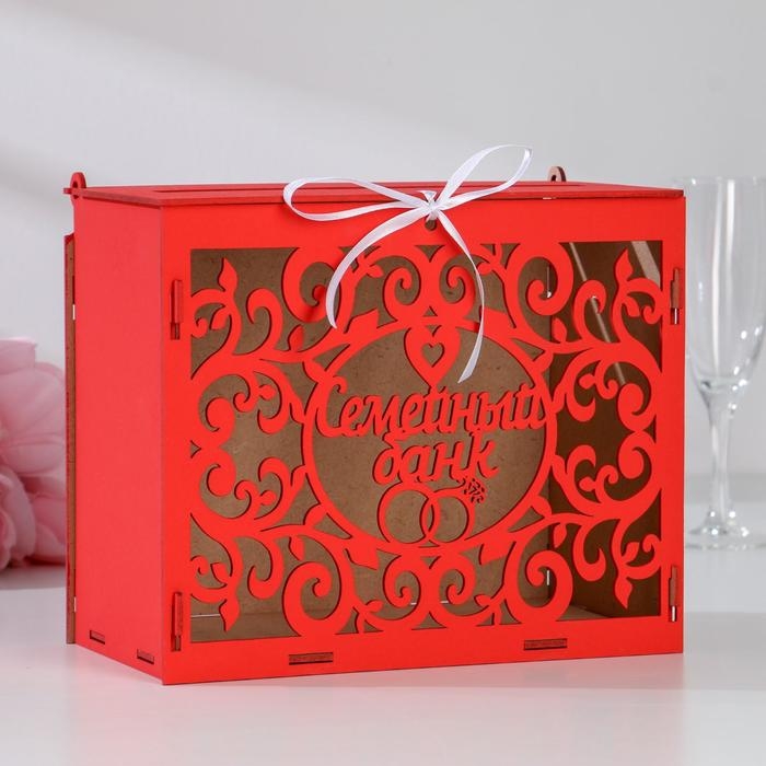 Семейный банк с вензелями, 24х14х20 см, Красный Семейный банк с вензелями, 24х14х20 см, Красный