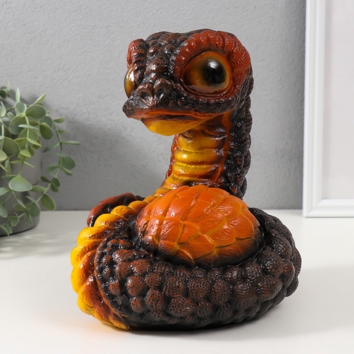 Новогодняя копилка  Новогодняя копилка "Змейка Гумми"  22 х 16 х 18 см, коричнево-оранжевый