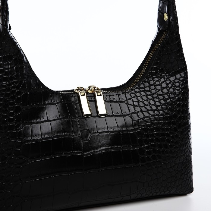 Сумка-багет на молнии, цвет чёрный Сумка-багет на молнии, цвет чёрный