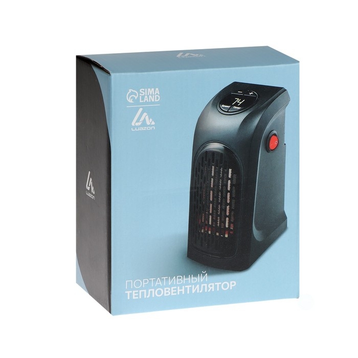 Портативный обогреватель Luazon LTO-02, 400Вт, 23 м², 2 режима, чёрный, от сети Портативный обогреватель Luazon LTO-02, 400Вт, 23 м², 2 режима, чёрный, от сети