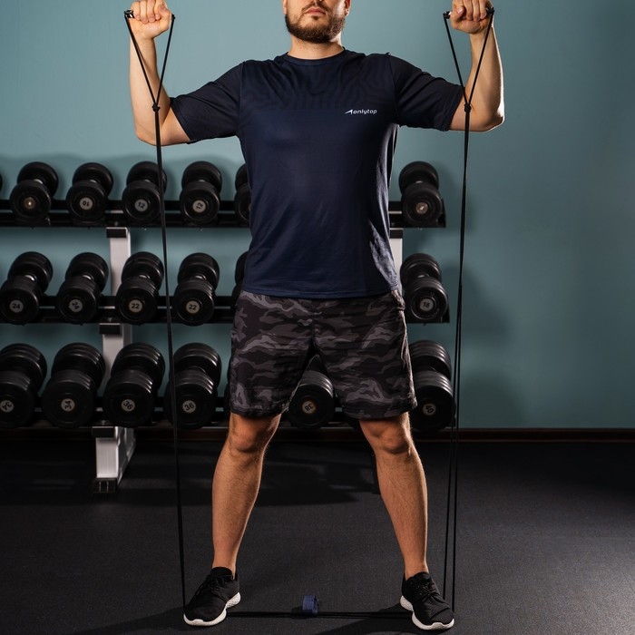 Эспандер ONLYTOP для лыжника, боксёра, пловца, удлинённый с жёсткими ручками Эспандер ONLYTOP для лыжника, боксёра, пловца, удлинённый с жёсткими ручками