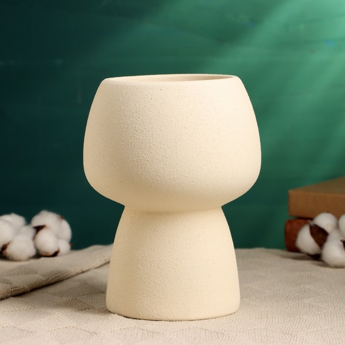 Кашпо - ваза  Кашпо - ваза "Мина" белое, 14х14х20см