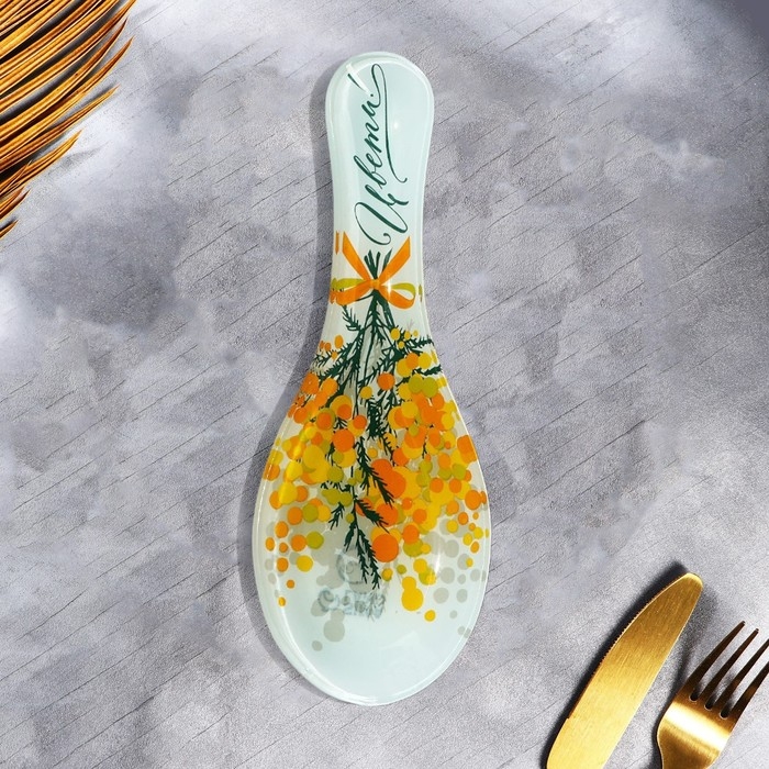 Подставка под ложку «Цвети. Нежная мимоза», 21х7.5х2 см Подставка под ложку «Цвети. Нежная мимоза», 21х7.5х2 см