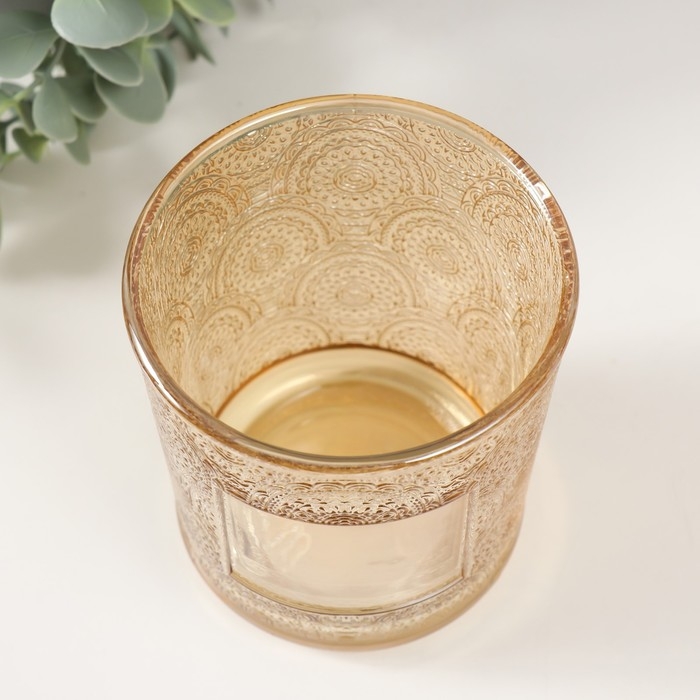 Банка для свечей стекло Банка для свечей стекло "Сиеста" прозрачный оранжевый 350 мл 8,5х8,5х10 см