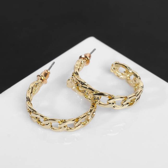 Серьги-кольца «Цепи» малые, d=2,2, цвет золото Серьги-кольца «Цепи» малые, d=2,2, цвет золото