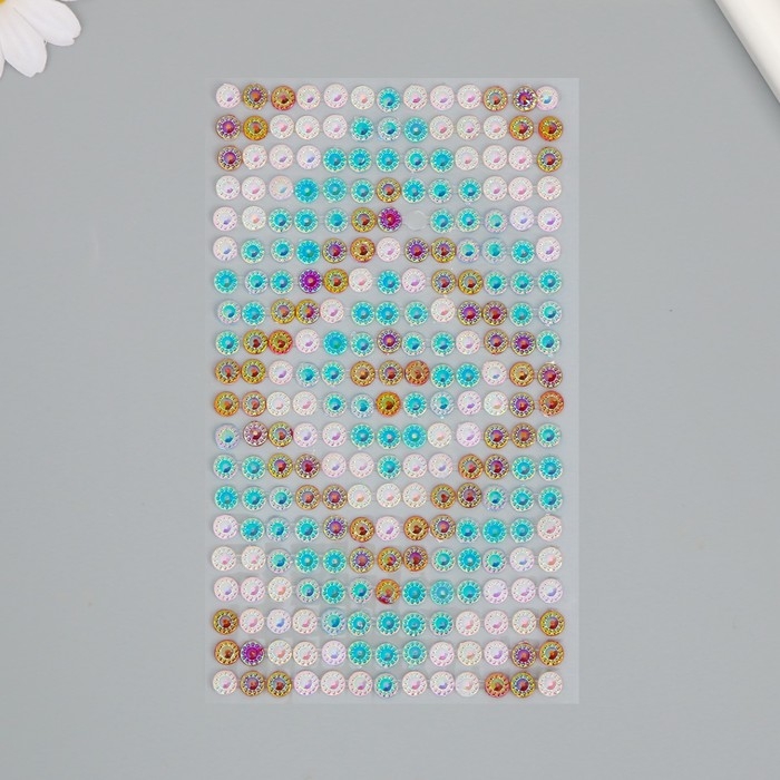 Наклейка пластик стразы "Ромб с градиентом" МИКС 24,6х10 см