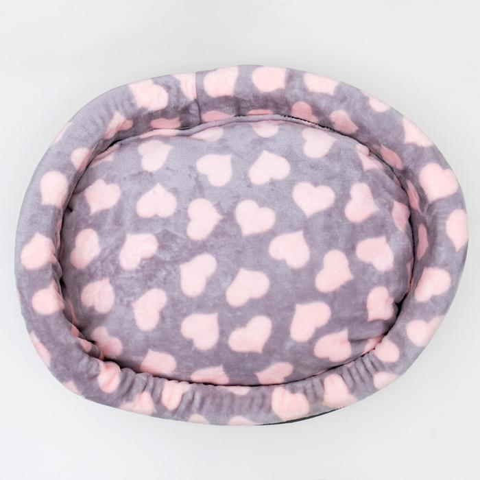 Лежанка  Лежанка "Оксфорд" №4, с мехом, 53 х 43 х 16 см микс цветов