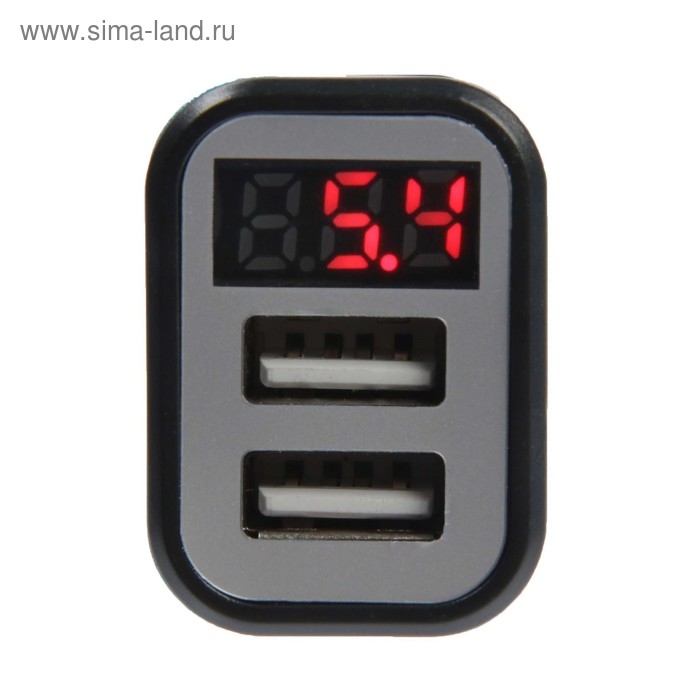 Автомобильный вольтметр, зарядное устройство Cartage 12-24 В, 2 USB 2А, микс Автомобильный вольтметр, зарядное устройство Cartage 12-24 В, 2 USB 2А, микс