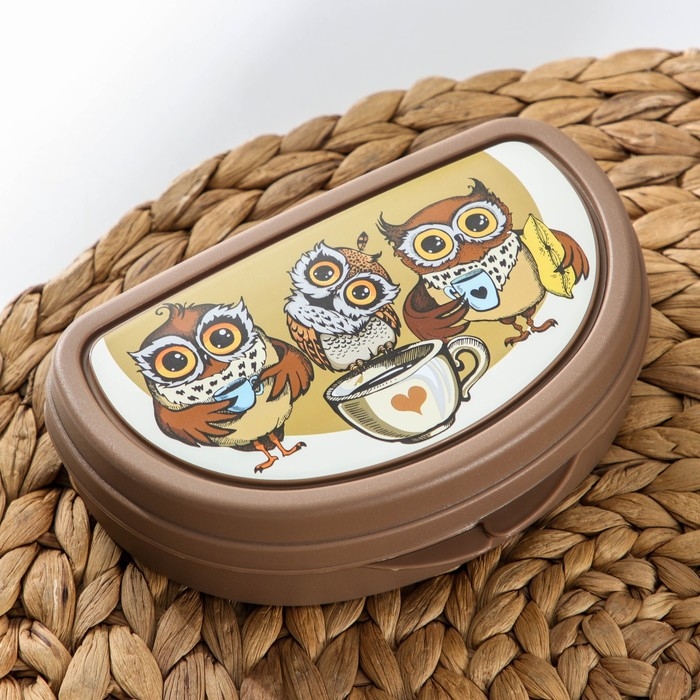 Бутербродница «Совы», 400 мл, цвет коричневый Бутербродница «Совы», 400 мл, цвет коричневый