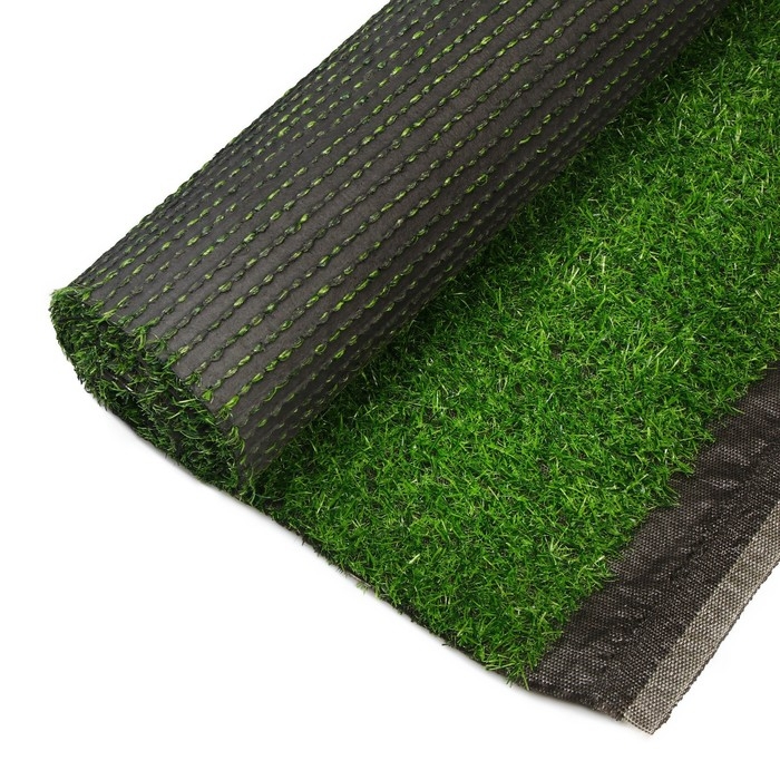 Газон искусственный, ворс 20 мм, 2 × 25 м, трёхцветный, тёмно-зелёный, Greengo