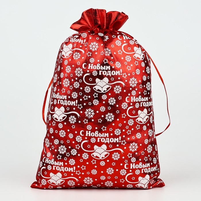Мешочек подарочный парча «Снежинки», красный, 20 х 30 см, Новый год Мешочек подарочный парча «Снежинки», красный, 20 х 30 см, Новый год