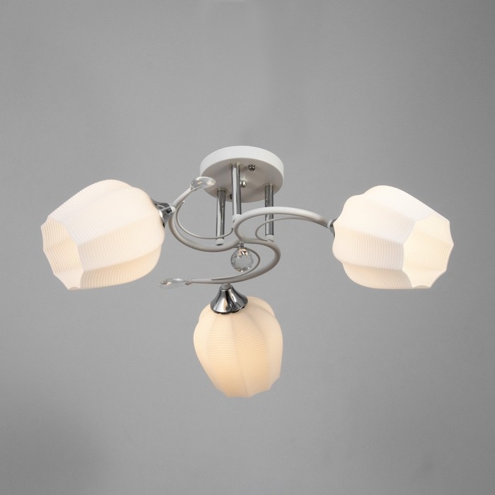 Люстра Люстра "Зарина" 3хЕ27 40Вт белый 54х54х24см BayerLux